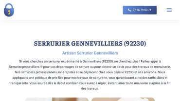 Page d'accueil du site : Serruriergennevilliers.fr