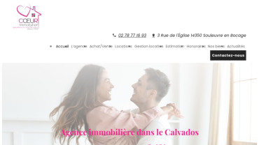 Page d'accueil du site : Cœur Immobilier