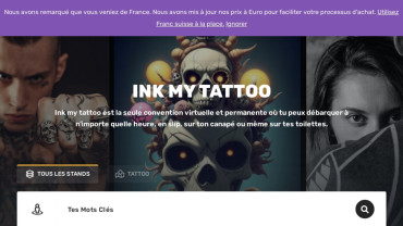 Page d'accueil du site : Ink My Tattoo