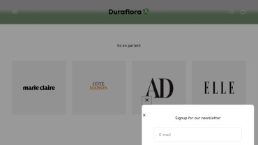 Page d'accueil du site : Duraflora
