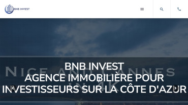 Page d'accueil du site : Bnb Invest