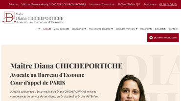 Page d'accueil du site : Maître Diana Chicheportiche