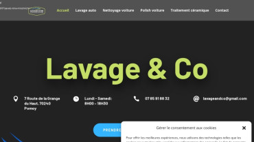 Page d'accueil du site : Lavage And Co