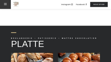 Page d'accueil du site : Pâtisserie Platte