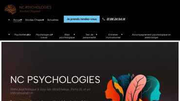 Page d'accueil du site : NC Psychologies