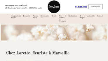 Page d'accueil du site : Chez Lorette