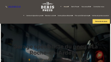 Page d'accueil du site : Beris Pneu