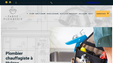 Page d'accueil du site : Fabre Plomberie
