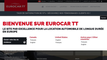 Page d'accueil du site : EurocarTT