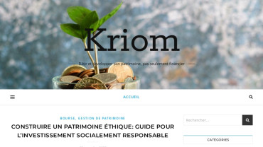 Page d'accueil du site : Kriom