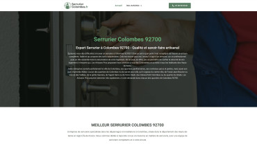 Page d'accueil du site : Serruriercolombes.fr
