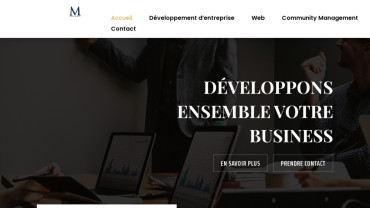 Page d'accueil du site : M Development