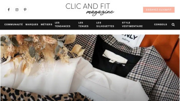 Page d'accueil du site : Clic and Fit