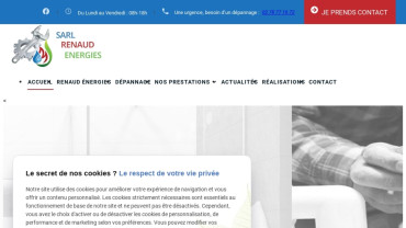 Page d'accueil du site : Renaud Energies