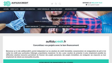 Page d'accueil du site : Aufilducredit.com