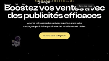 Page d'accueil du site : Uptimize.fr