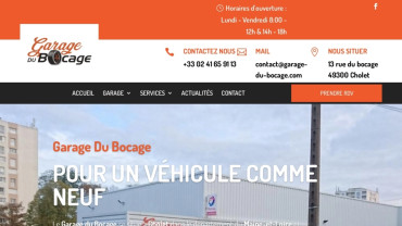 Page d'accueil du site : Garage du Bocage 