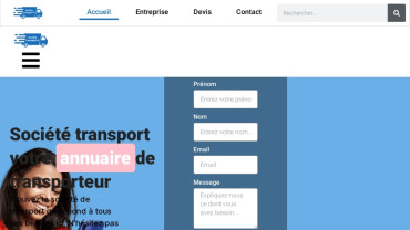 Page d'accueil du site : Société de transport