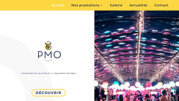 Page d'accueil du site : PMO Events