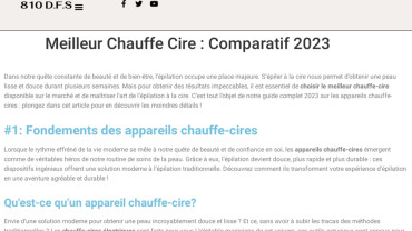 Page d'accueil du site : Chauffe Cire
