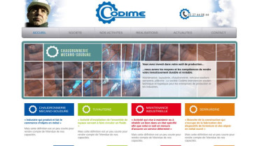 Page d'accueil du site : Codime