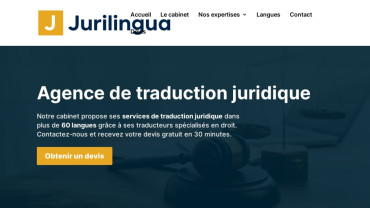 Page d'accueil du site : Jurilingua