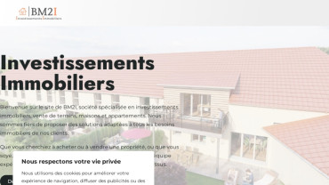 Page d'accueil du site : BM2I Investissements Immobilier