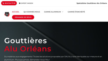Page d'accueil du site : Gouttières Alu Orléans