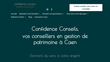 Page d'accueil du site : Confidence Conseils