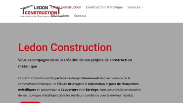Page d'accueil du site : Ledon Construction