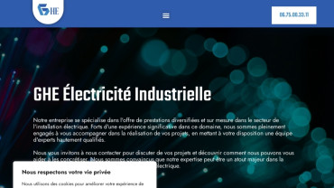 Page d'accueil du site : GHE Electricité