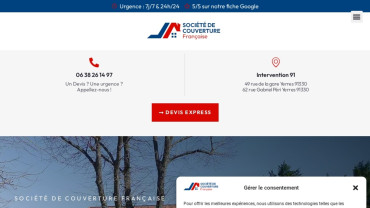 Page d'accueil du site :  Société de Couverture Française