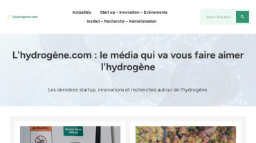Page d'accueil du site : Lhydrogene.com