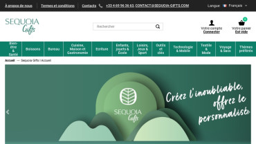 Page d'accueil du site : Sequoia Gifts