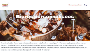 Page d'accueil du site : Bière personnalisée
