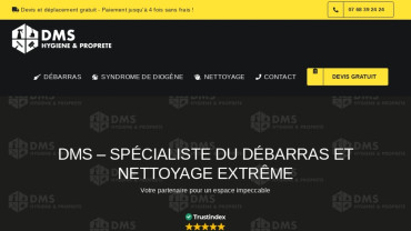 Page d'accueil du site : DMS Hygiène & Débarras