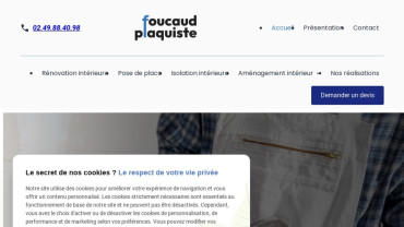 Page d'accueil du site : Foucaud Plaquiste