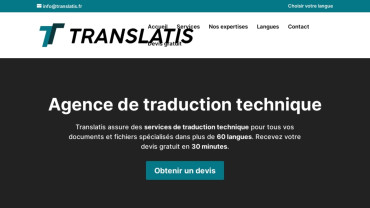 Page d'accueil du site : Translatis