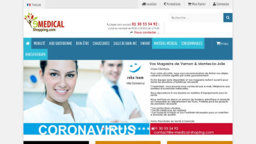 Page d'accueil du site : E-Medical-Shopping
