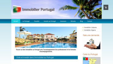 Page d'accueil du site : Immobilier-Portugal