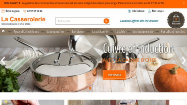 Page d'accueil du site : La Casserolerie