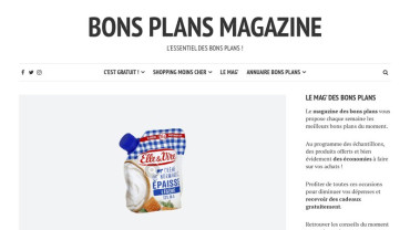 Page d'accueil du site : Bons Plans Magazine