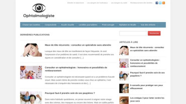 Page d'accueil du site : Ophtalmologiste.info