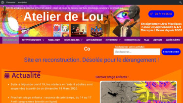 Page d'accueil du site : Atelier de Lou