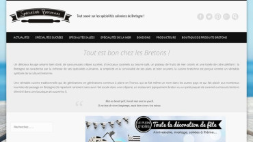 Page d'accueil du site : Spécialités Bretonnes