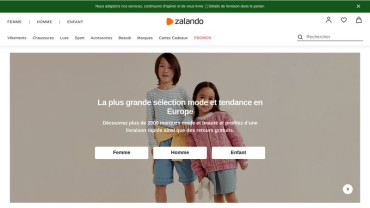 Page d'accueil du site : Zalando