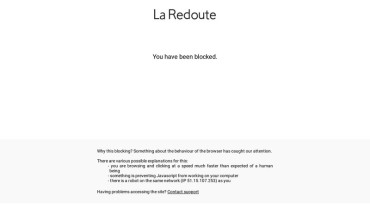 Page d'accueil du site : La Redoute