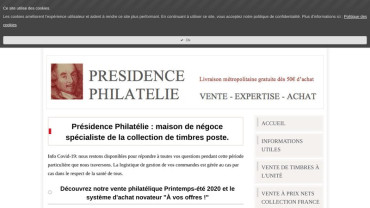 Page d'accueil du site : Présidence Philatélie
