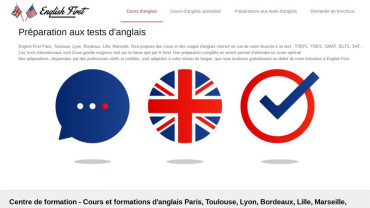 Page d'accueil du site : English First