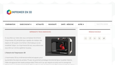 Page d'accueil du site : Imprimer en 3D